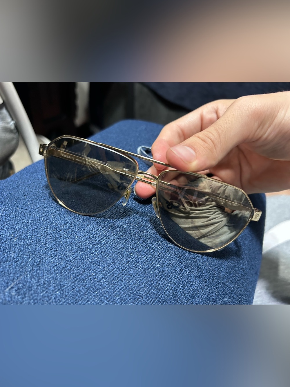 Gold Versace Aviator Sunglasses with Gold Lenses